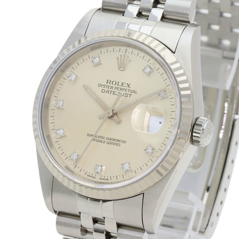 勞力士 16234G Datejust 10P 鑲鑽腕錶 不鏽鋼/SS/18K黃金 男款 ROLEX-2