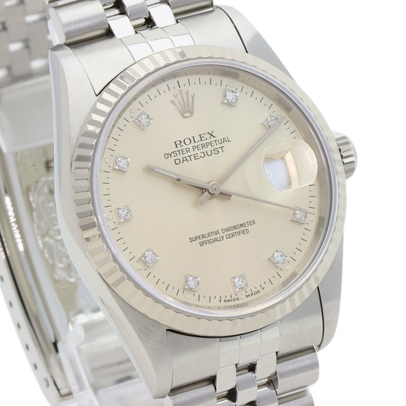 勞力士 16234G Datejust 10P 鑲鑽腕錶 不鏽鋼/SS/18K黃金 男款 ROLEX-3