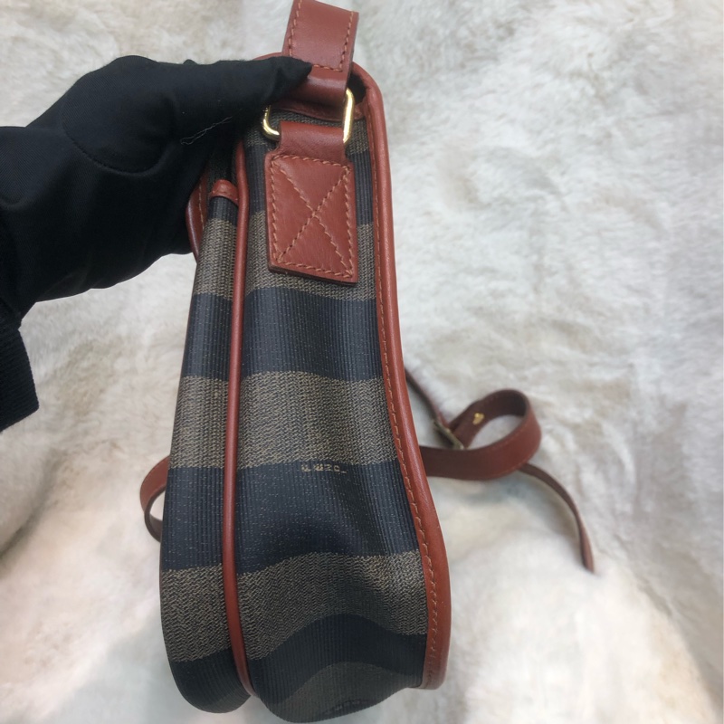FENDI 中古直間拼色斜孭袋 XC224-3