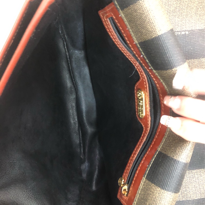 FENDI 中古直間拼色斜孭袋 XC224-14