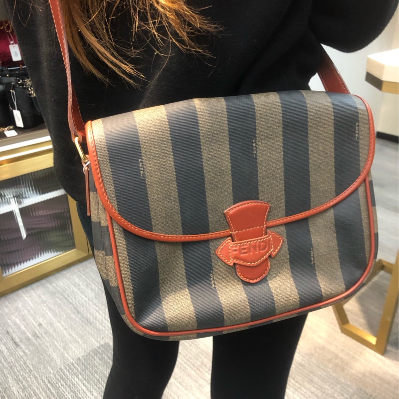 FENDI 中古直間拼色斜孭袋 XC224-11