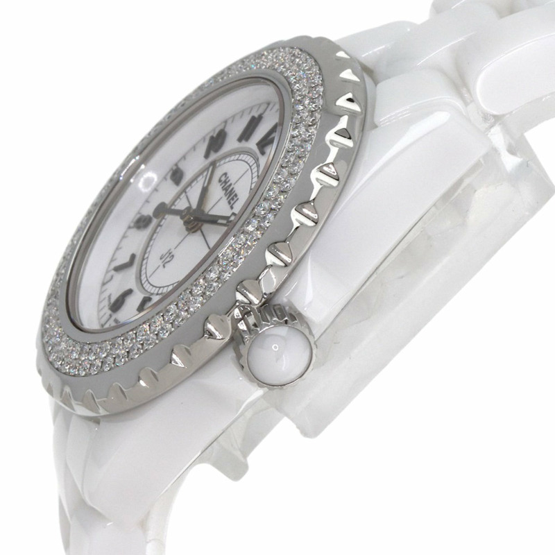 香奈兒 H0967 J12 33毫米錶圈鑲鑽腕錶,陶瓷/陶瓷/鑽石,女士款-4