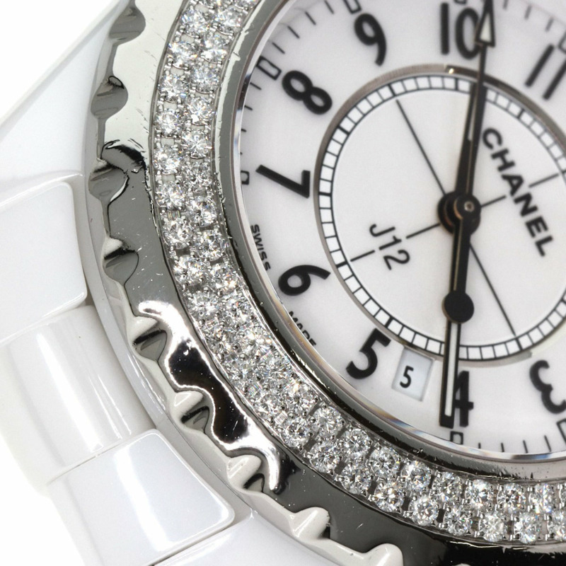 香奈兒 H0967 J12 33毫米錶圈鑲鑽腕錶,陶瓷/陶瓷/鑽石,女士款-20