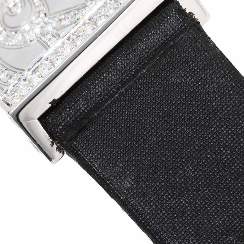 梵克雅寶 WRWF01E8 Secret Dentelle 女士腕錶,18K 白金錶殼,緞面皮革錶帶,鑲嵌鑽石-18