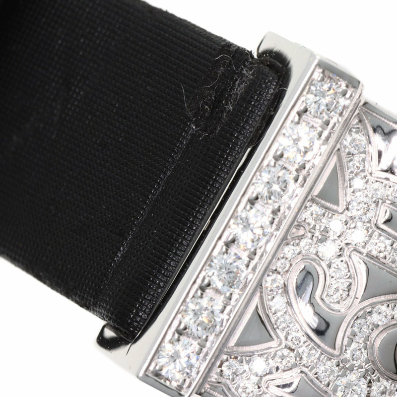 梵克雅寶 WRWF01E8 Secret Dentelle 女士腕錶,18K 白金錶殼,緞面皮革錶帶,鑲嵌鑽石-24