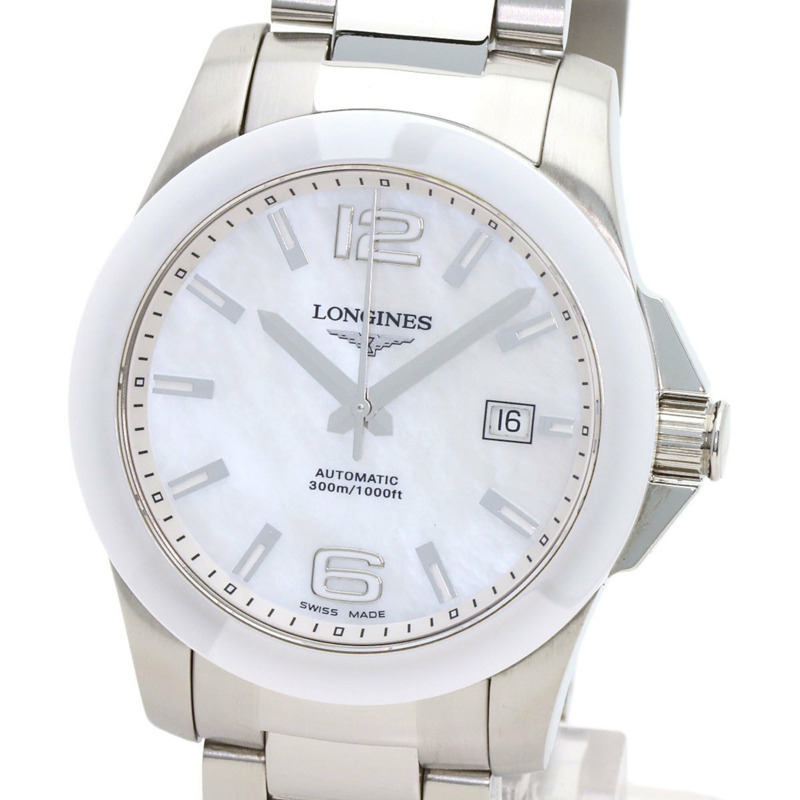 浪琴 L3.657.4 征服系列白色陶瓷腕錶,精鋼/SS/陶瓷材質,男士腕錶-2