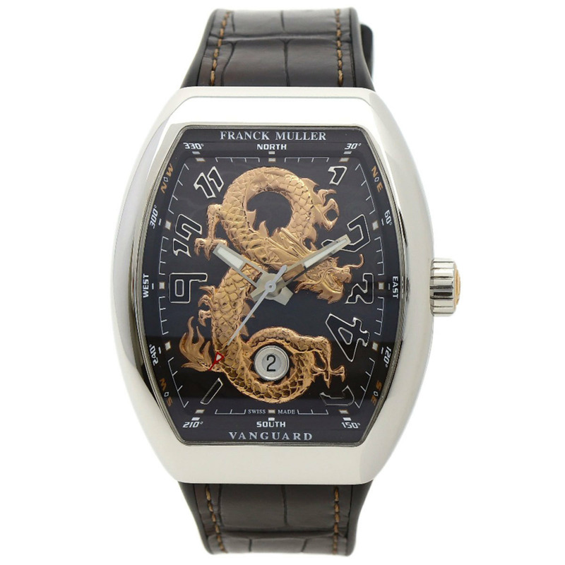 Franck Muller V45SCDTSTGAC5N Vanguard 金龍男士腕錶,限量發行 88 枚,精鋼/橡膠/皮革錶帶-0