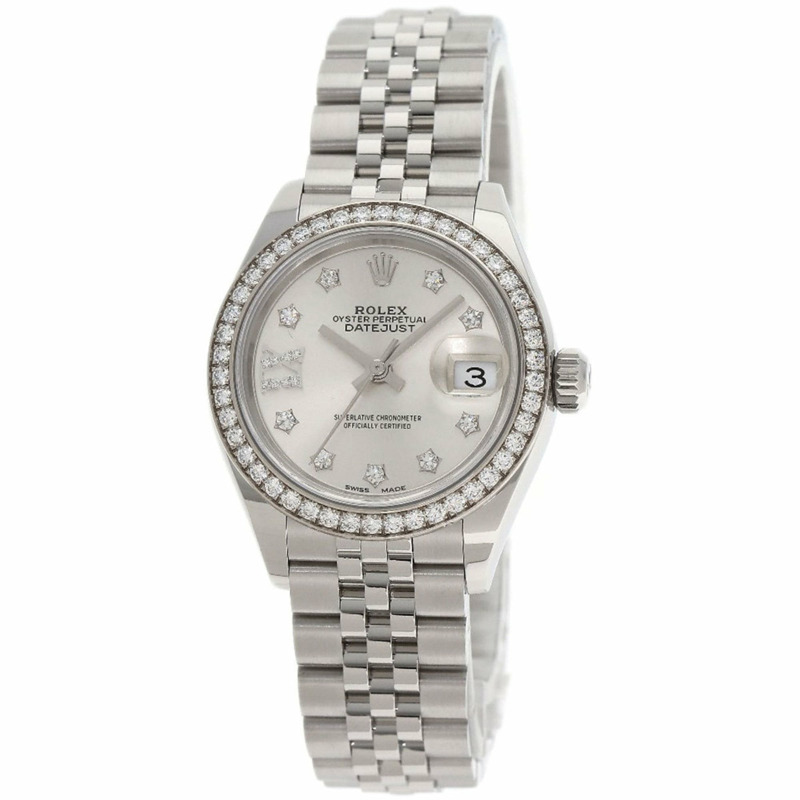 勞力士 279384RBR Datejust 10P 鑲鑽腕錶 不銹鋼/SS/鑽石 女士 ROLEX-0
