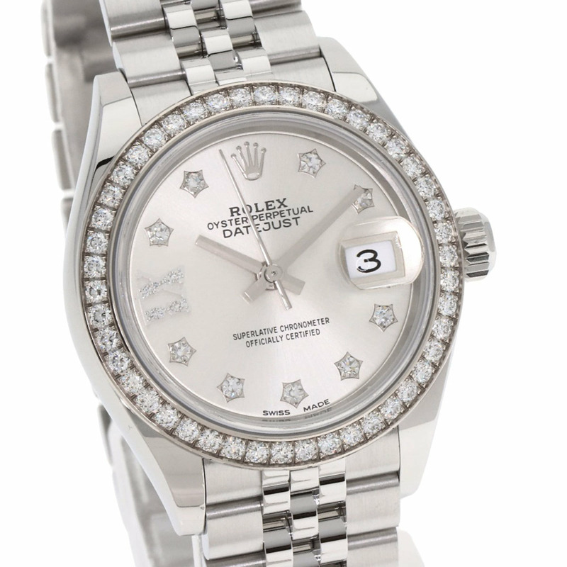 勞力士 279384RBR Datejust 10P 鑲鑽腕錶 不銹鋼/SS/鑽石 女士 ROLEX-3