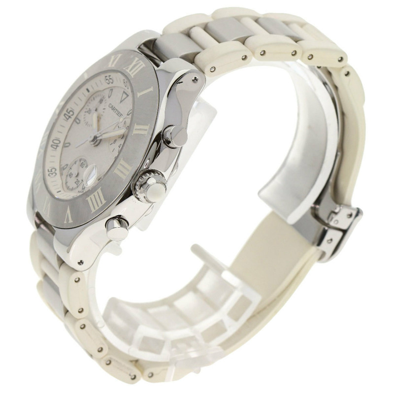 卡地亞 W10184U2 Chronoscaph LM 男士腕錶,精鋼/精鋼/橡膠錶帶-1