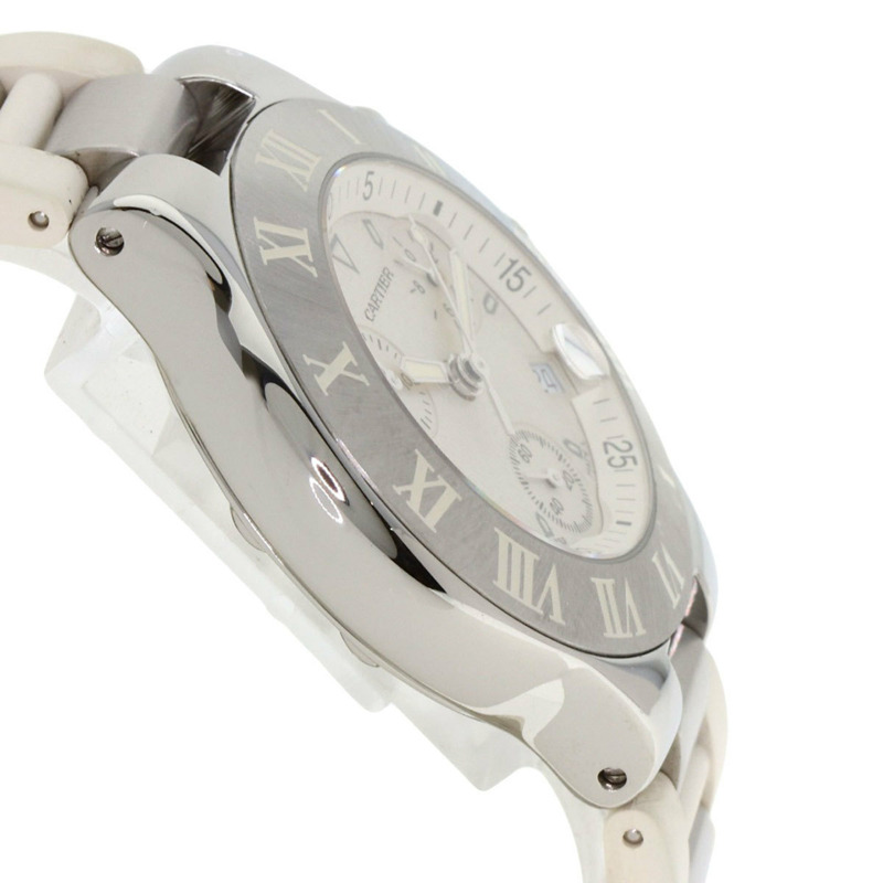 卡地亞 W10184U2 Chronoscaph LM 男士腕錶,精鋼/精鋼/橡膠錶帶-5