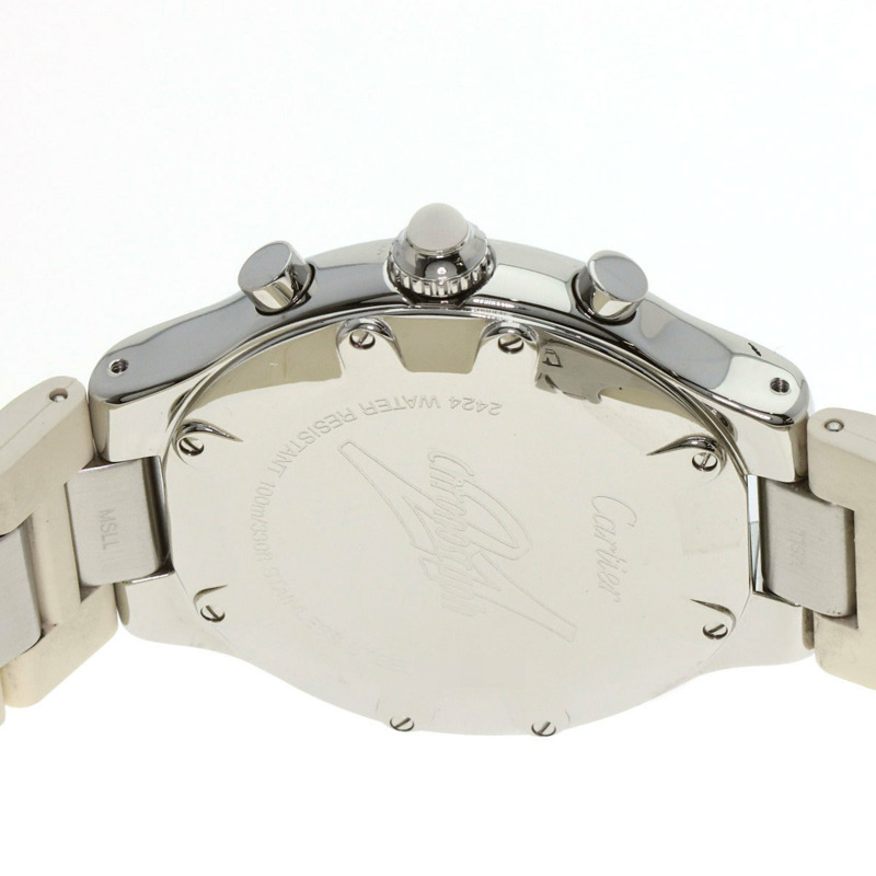 卡地亞 W10184U2 Chronoscaph LM 男士腕錶,精鋼/精鋼/橡膠錶帶-6