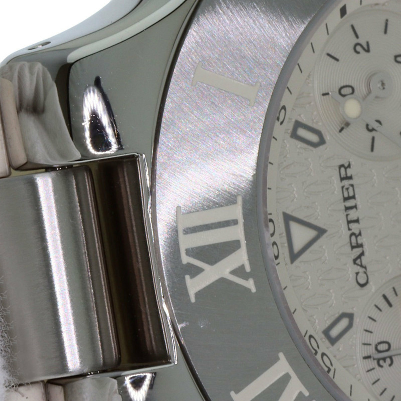 卡地亞 W10184U2 Chronoscaph LM 男士腕錶,精鋼/精鋼/橡膠錶帶-16