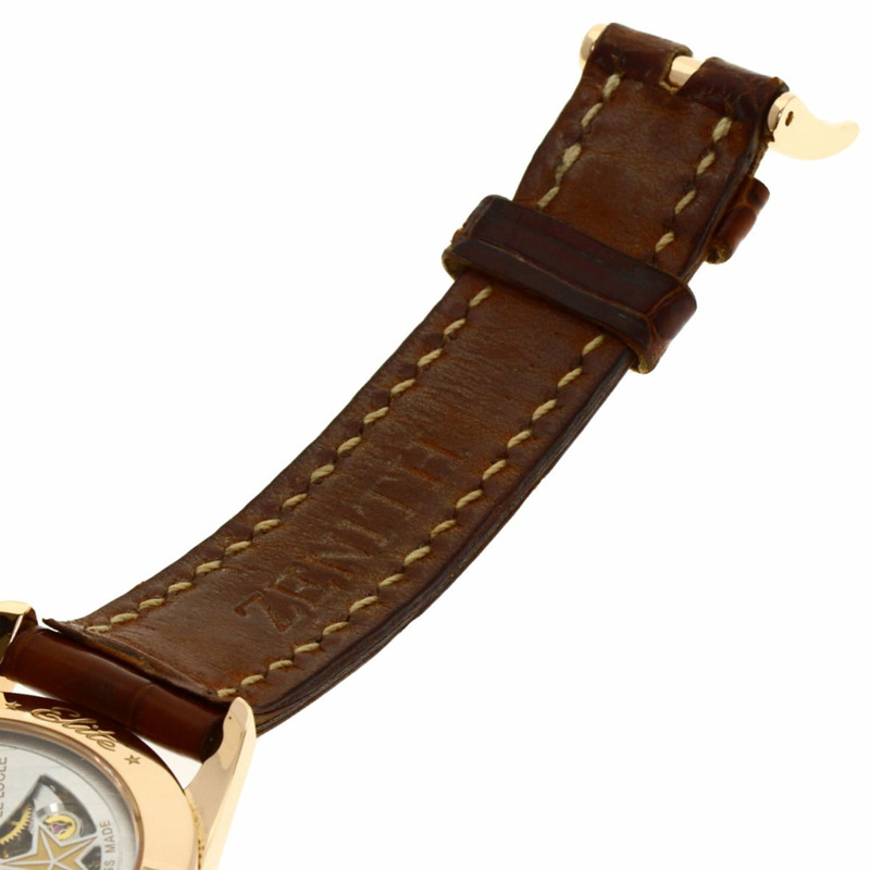 真力時 (Zenith) 22.2310.692 Elite 超薄月相鑲鑽腕錶,18K 玫瑰金錶殼搭配真皮錶帶,女士款-12