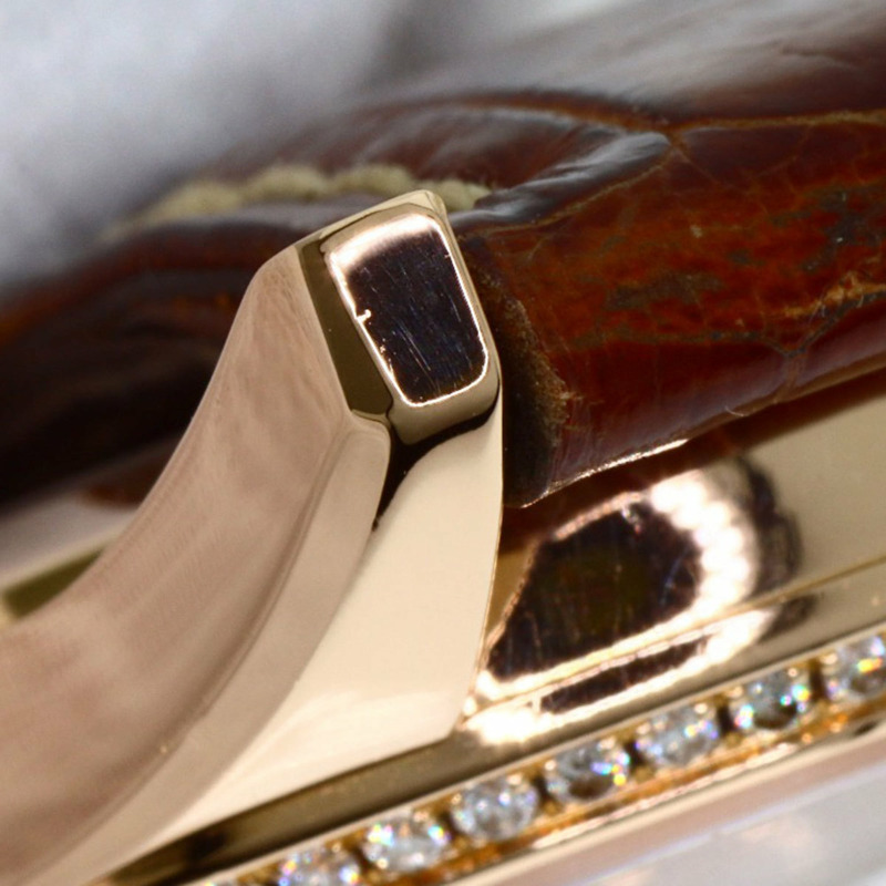 真力時 (Zenith) 22.2310.692 Elite 超薄月相鑲鑽腕錶,18K 玫瑰金錶殼搭配真皮錶帶,女士款-16