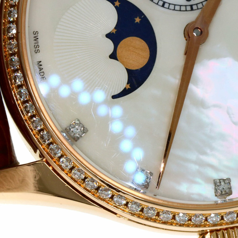 真力時 (Zenith) 22.2310.692 Elite 超薄月相鑲鑽腕錶,18K 玫瑰金錶殼搭配真皮錶帶,女士款-30