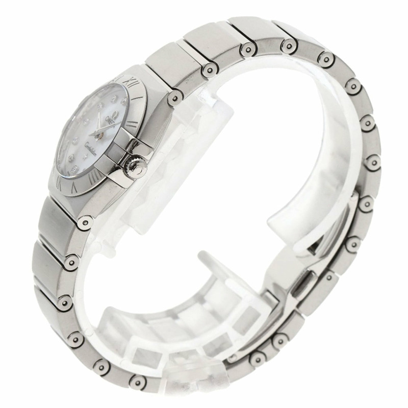 歐米茄 123.10.24.60.55.001 星座系列磨砂12鑽錶 不鏽鋼/SS 女士-1