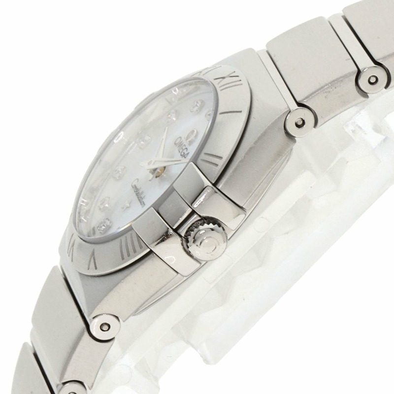 歐米茄 123.10.24.60.55.001 星座系列磨砂12鑽錶 不鏽鋼/SS 女士-4