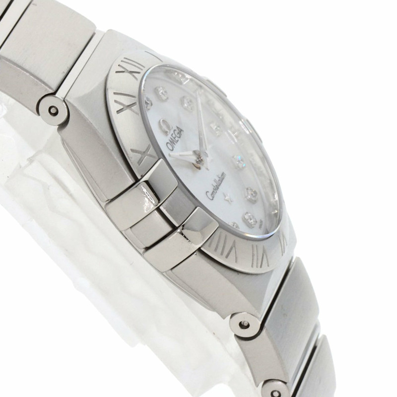 歐米茄 123.10.24.60.55.001 星座系列磨砂12鑽錶 不鏽鋼/SS 女士-5