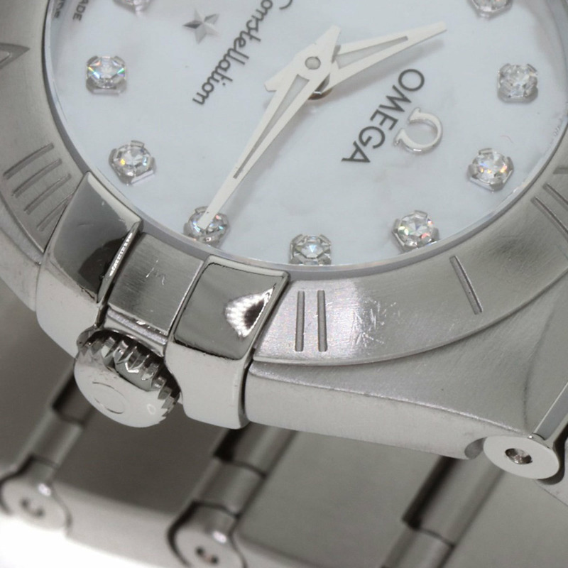 歐米茄 123.10.24.60.55.001 星座系列磨砂12鑽錶 不鏽鋼/SS 女士-14