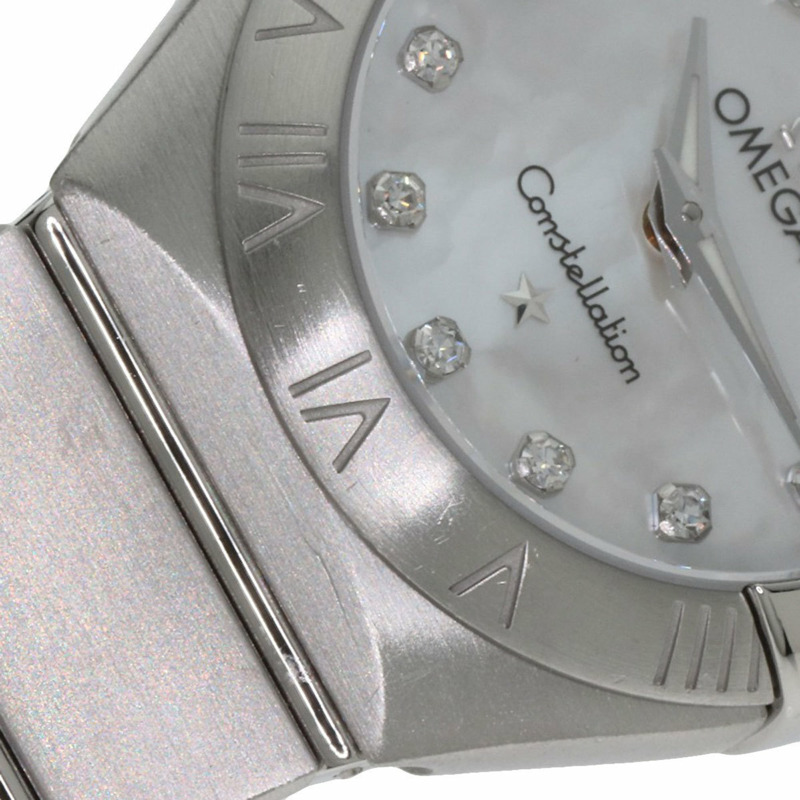歐米茄 123.10.24.60.55.001 星座系列磨砂12鑽錶 不鏽鋼/SS 女士-16