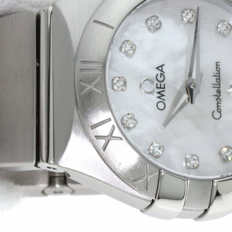 歐米茄 123.10.24.60.55.001 星座系列磨砂12鑽錶 不鏽鋼/SS 女士-17