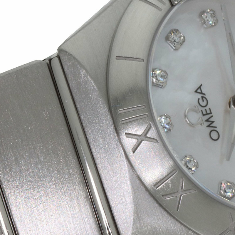 歐米茄 123.10.24.60.55.001 星座系列磨砂12鑽錶 不鏽鋼/SS 女士-18