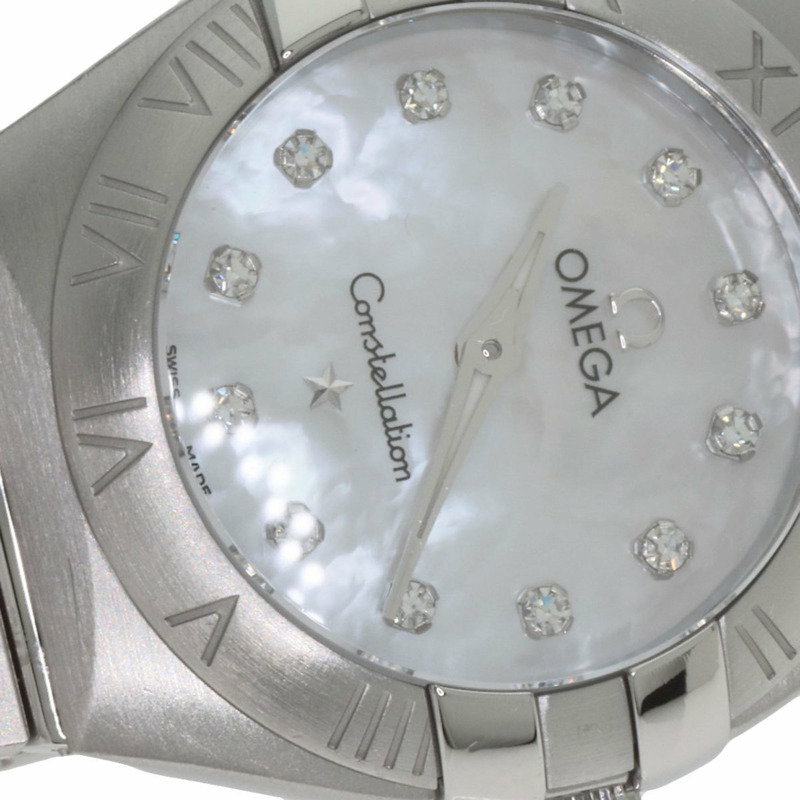 歐米茄 123.10.24.60.55.001 星座系列磨砂12鑽錶 不鏽鋼/SS 女士-26