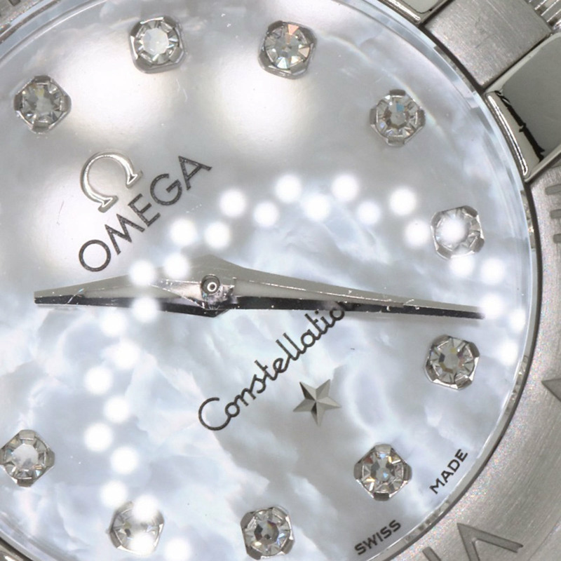 歐米茄 123.10.24.60.55.001 星座系列磨砂12鑽錶 不鏽鋼/SS 女士-28