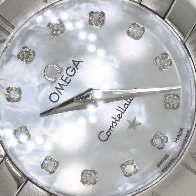 歐米茄 123.10.24.60.55.001 星座系列磨砂12鑽錶 不鏽鋼/SS 女士-29