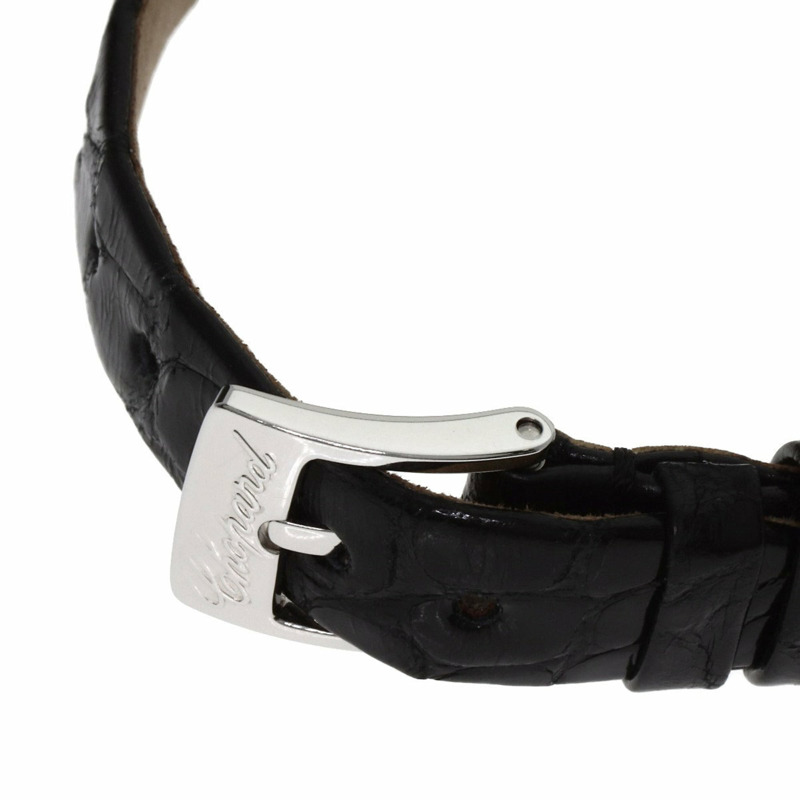 蕭邦 4527 Happy Diamonds 女士腕錶,18K 白金/皮革錶帶-7