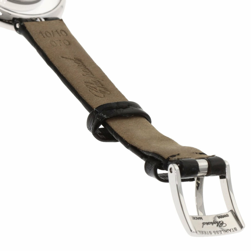 蕭邦 4527 Happy Diamonds 女士腕錶,18K 白金/皮革錶帶-11