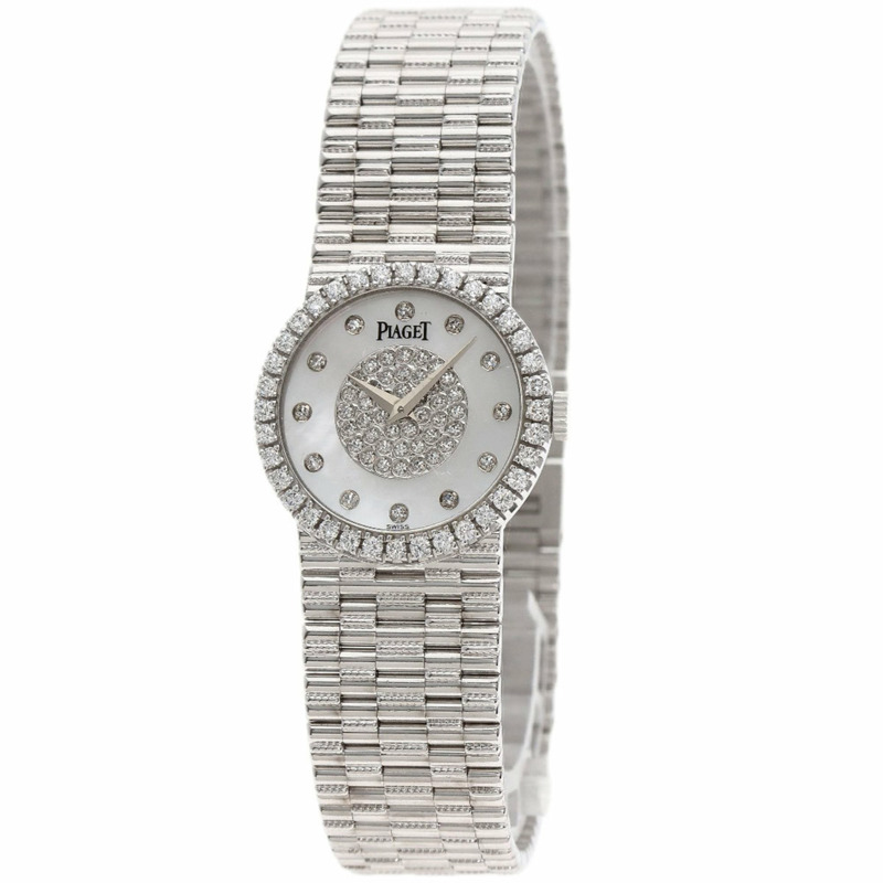 伯爵9706G2 Tradition系列鑽石腕錶,18K白金錶殼,鑲鑽,女士款-0