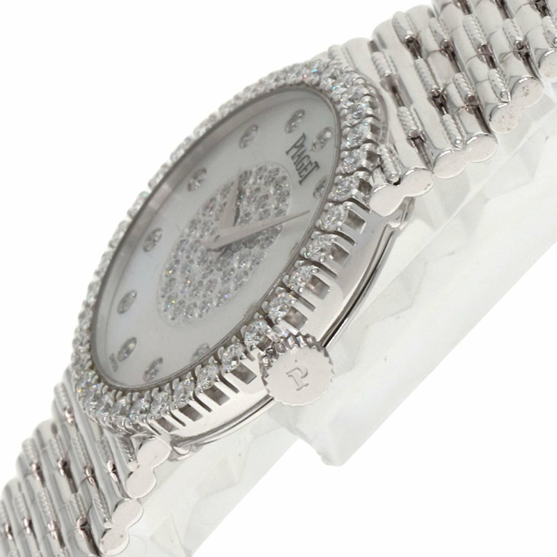 伯爵9706G2 Tradition系列鑽石腕錶,18K白金錶殼,鑲鑽,女士款-4