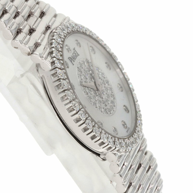 伯爵9706G2 Tradition系列鑽石腕錶,18K白金錶殼,鑲鑽,女士款-5