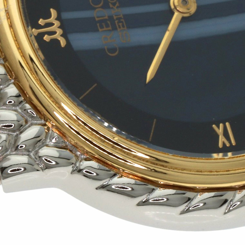 精工 5A70-0260 Credor 圓形錶盤藍瑪瑙腕錶,不鏽鋼/SS/18K黃金,女款-22