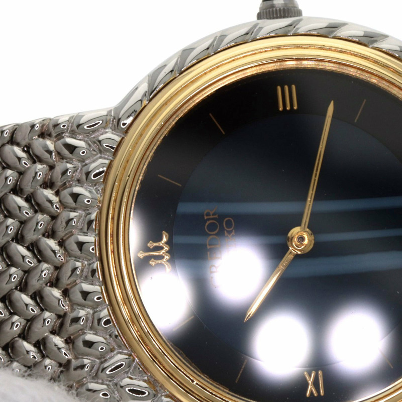 精工 5A70-0260 Credor 圓形錶盤藍瑪瑙腕錶,不鏽鋼/SS/18K黃金,女款-23