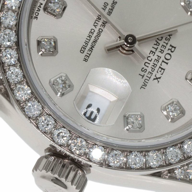 勞力士 79159G Datejust 10 件套錶圈鑲鑽腕錶,18K 白金/18KWG/鑽石女士腕錶-26