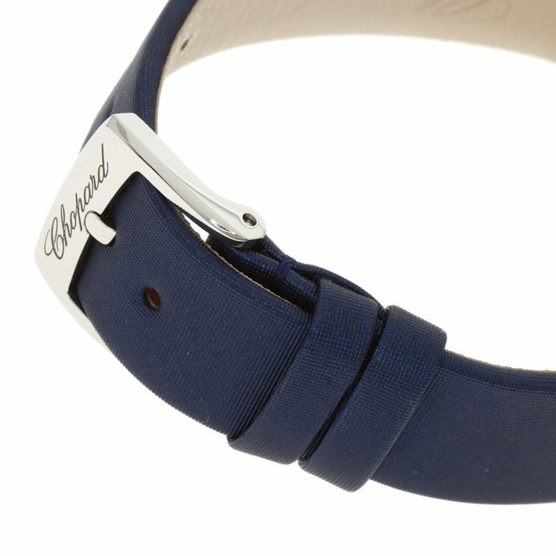 蕭邦 (Chopard) 27/8509 Happy Sport 3P 鑲鑽女錶,精鋼錶殼搭配緞面皮革錶帶。-7