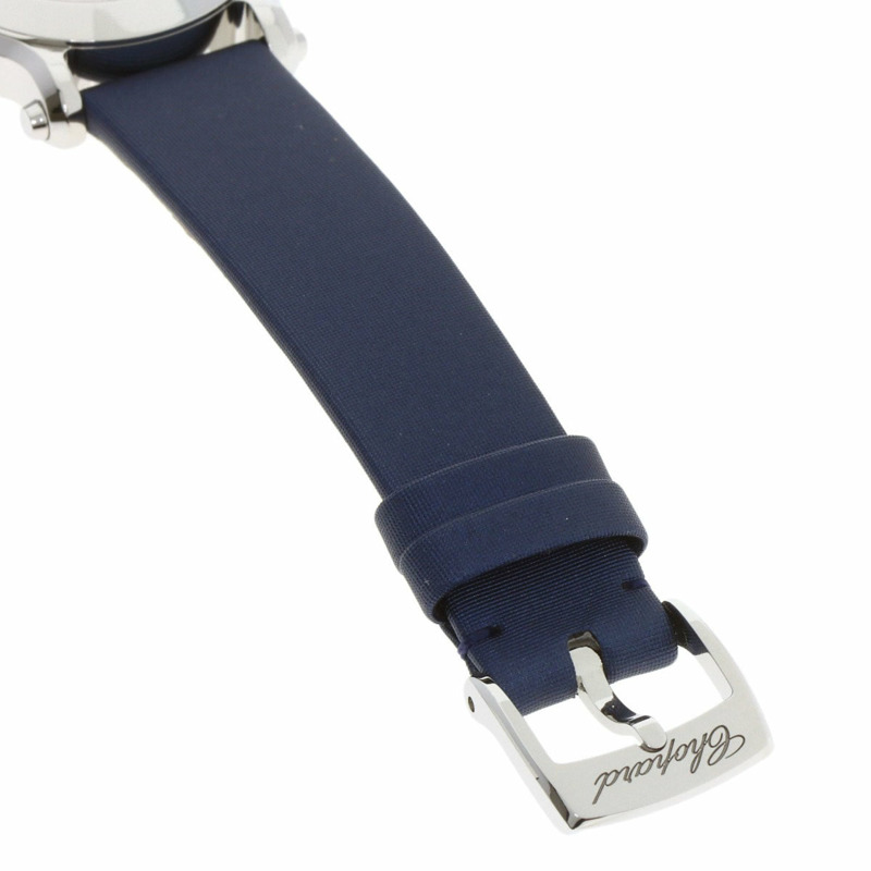 蕭邦 (Chopard) 27/8509 Happy Sport 3P 鑲鑽女錶,精鋼錶殼搭配緞面皮革錶帶。-8