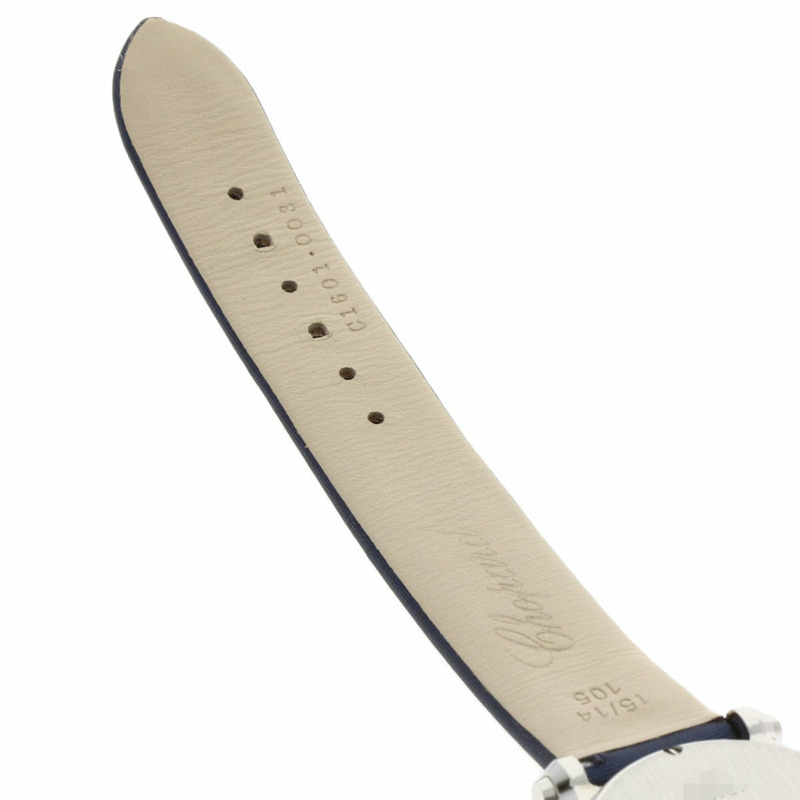 蕭邦 (Chopard) 27/8509 Happy Sport 3P 鑲鑽女錶,精鋼錶殼搭配緞面皮革錶帶。-11