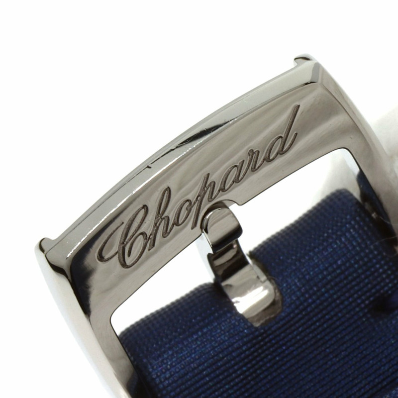 蕭邦 (Chopard) 27/8509 Happy Sport 3P 鑲鑽女錶,精鋼錶殼搭配緞面皮革錶帶。-18