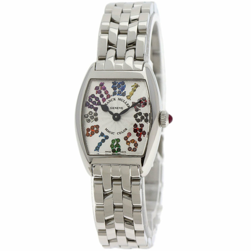 Franck Muller 2252 QZ MAG COL Tonneau Curvex Magic Color 女士不銹鋼腕錶-0