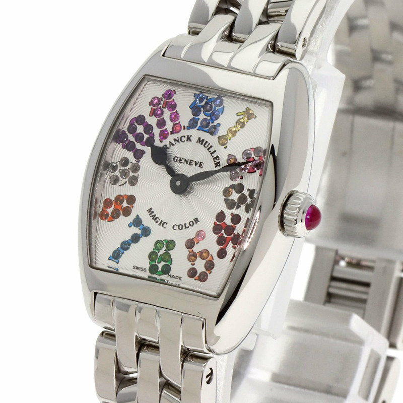 Franck Muller 2252 QZ MAG COL Tonneau Curvex Magic Color 女士不銹鋼腕錶-2