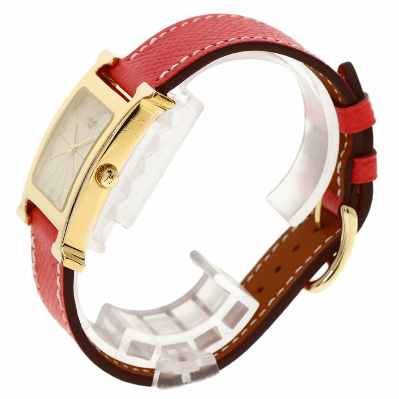 愛馬仕 H1.501 H 女士腕錶,鍍金/皮革-1