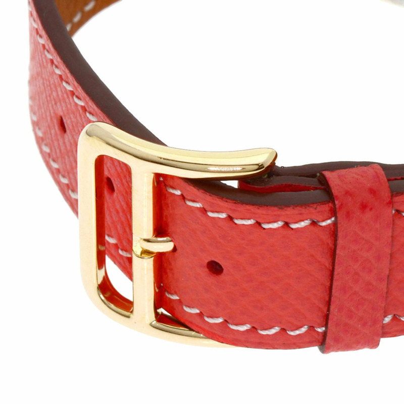 愛馬仕 H1.501 H 女士腕錶,鍍金/皮革-7