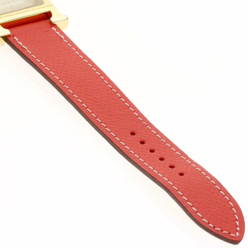 愛馬仕 H1.501 H 女士腕錶,鍍金/皮革-8