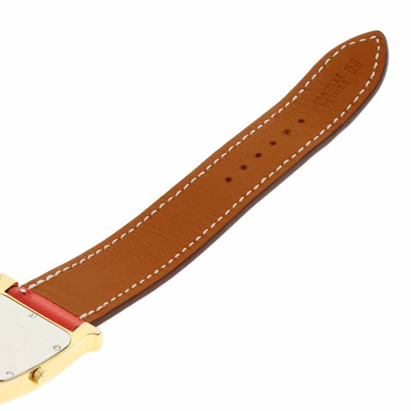 愛馬仕 H1.501 H 女士腕錶,鍍金/皮革-9