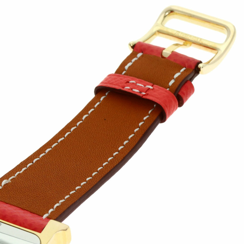 愛馬仕 H1.501 H 女士腕錶,鍍金/皮革-11