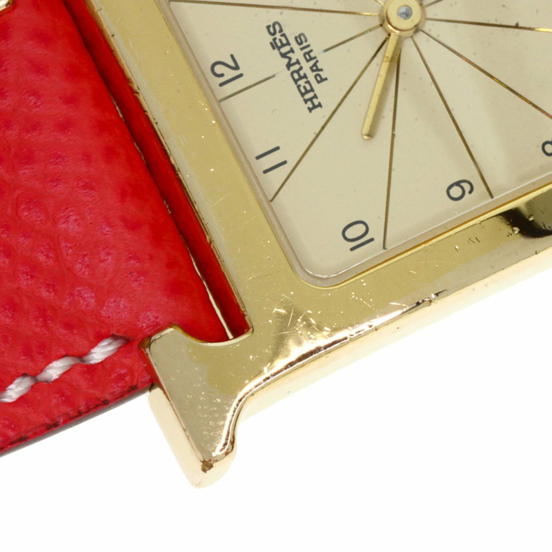 愛馬仕 H1.501 H 女士腕錶,鍍金/皮革-18